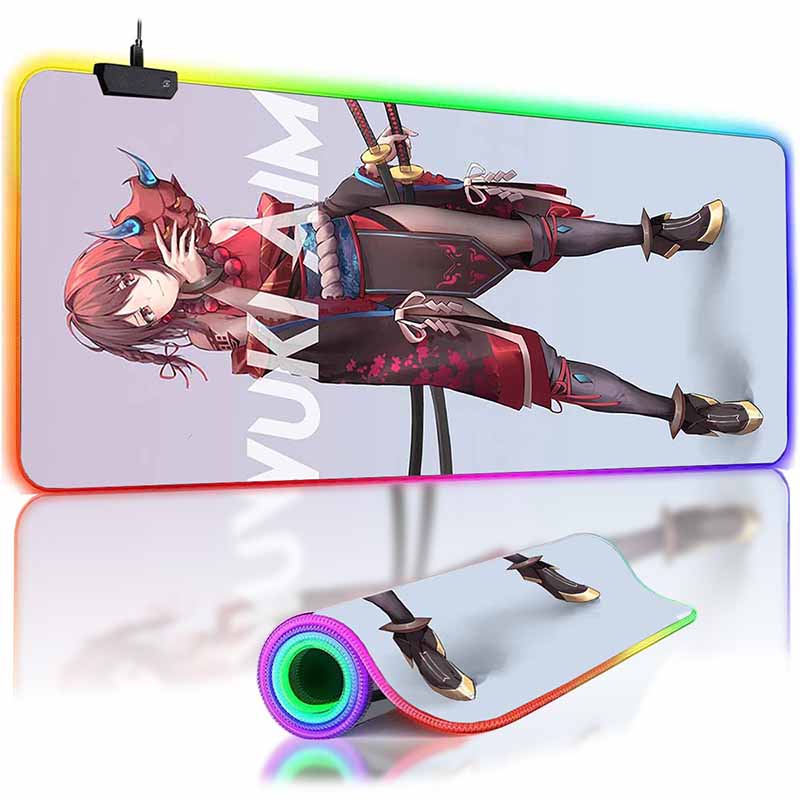Anime Mask Girl Mouse Pad Yuki Aim Large Mouse Mat E-Sports Gamer Desk Pads Non-Slip Rubber Premium Mouse Pad XXL Keyboard Mats