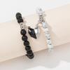 4x Magnetic Couple Bracelet Set Heart Pendant Matching Necklace Forever Love Jewelry Gifts for Couple Best Friends