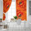 Orange blomma chic fönstergardiner natursköna gardiner för vardagsrum dekorativa föremål vardagsrum