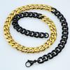 New 316L stainless steel black and 18k gold dual Hip hop necklace Jewelry
