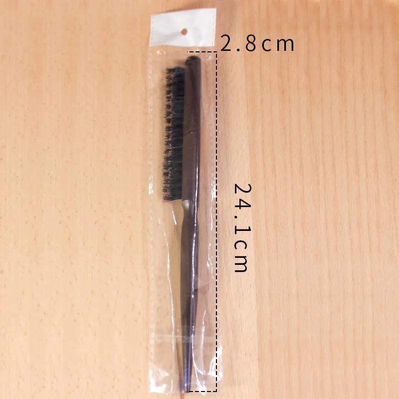 Three Rows of Boar Bristle Hair Combs for Bride's Studio Model Hair Hairdressing Fluffy Fine Handle Barber Combs High Quality