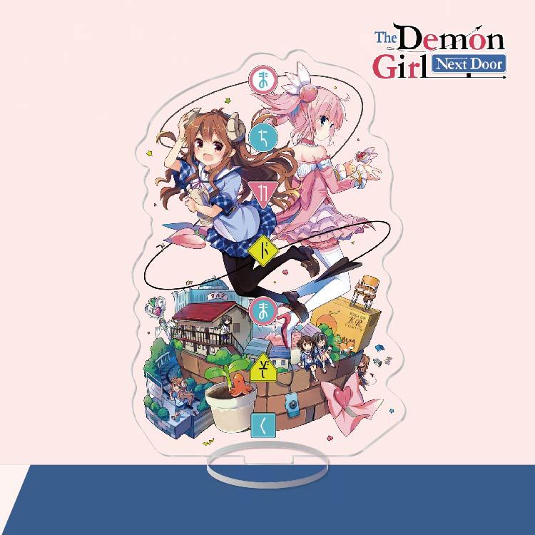 Anime Acrylic Stand Action Figure Toy The Demon Girl Next Door PVC Acrylic Stand Machikado Mazoku Desktop Stand Model Toy Gift