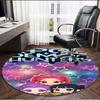 Tappeto Rotondo con Stampa KPop Demon Hunters, Tappeto da Pavimento Lavabile, Per Ingresso, Stanza del Dormitorio, Lavanderia, Ufficio, Studio, Decorazione per la Casa, Regalo di Compleanno Natale