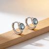 925 Sterling Silver Earrings For Women Trendy Geometric Blue Stone Earring Jewelry Prevent Allergy Party Gift Accessories
