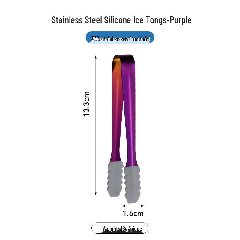 ZISIZ 304 Stainless Steel Serrated Ice Tongs