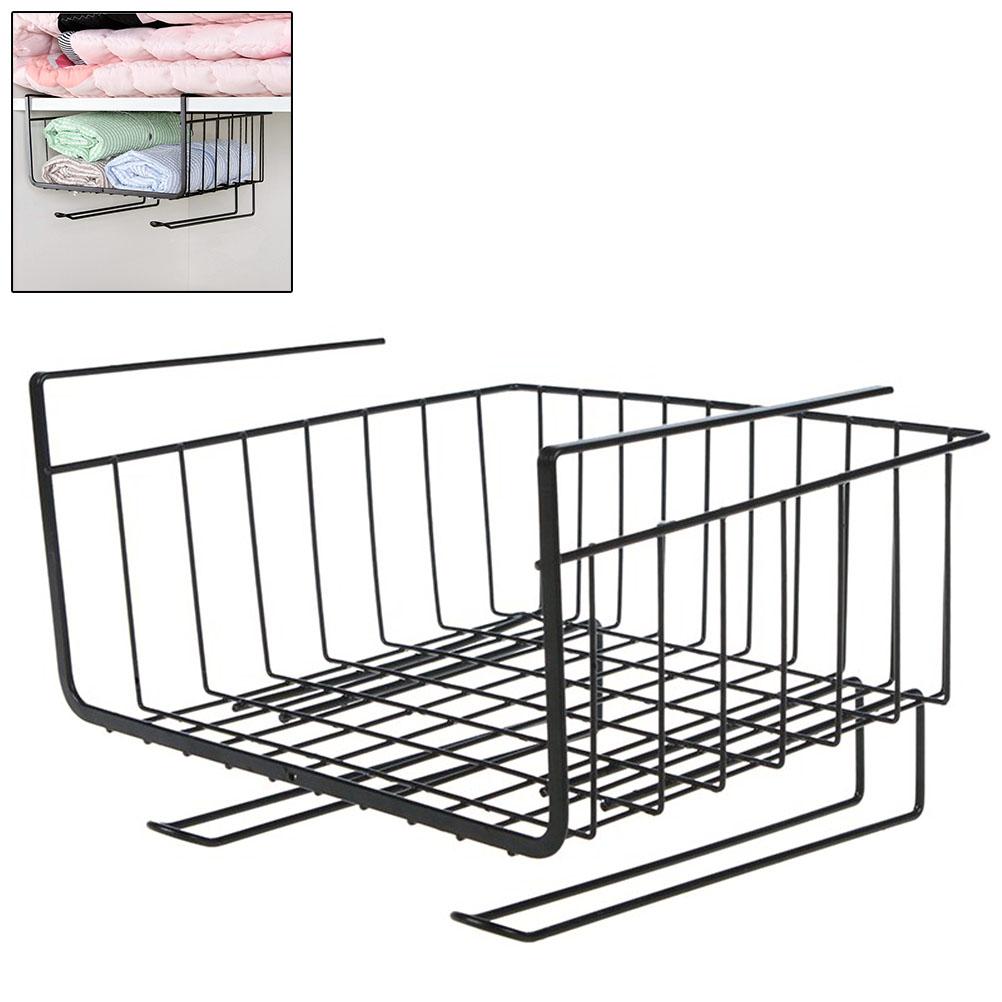 Black Under Cabinet Iron Shelf Rack Hanging Basket