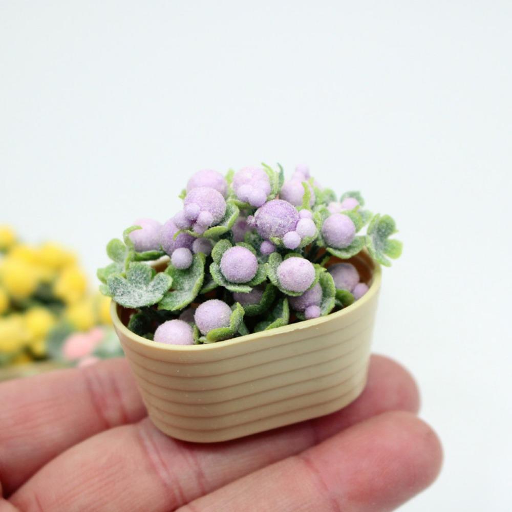 

4 Colors Flower Plant Potted Dolls House Micro Landscape Flower Dollhouse Mini Home Decoration фіолетовий