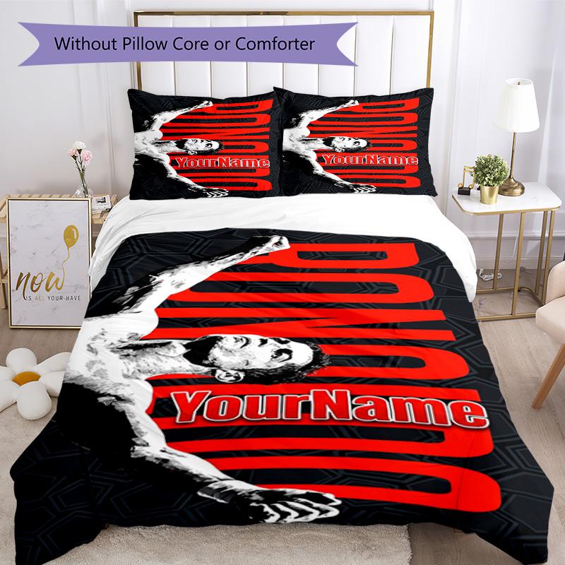 Messi 374 Customize your name Bedding Set Breathable Duvet Cover with Pillowcases Home Decoration Birthday Gift