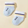 4 Paare/Los Neugeborenen Socken Herbst Winter Warm Säugling Jungen Socken Einfarbig Gestreift Buchstaben Baby Kurze Socken