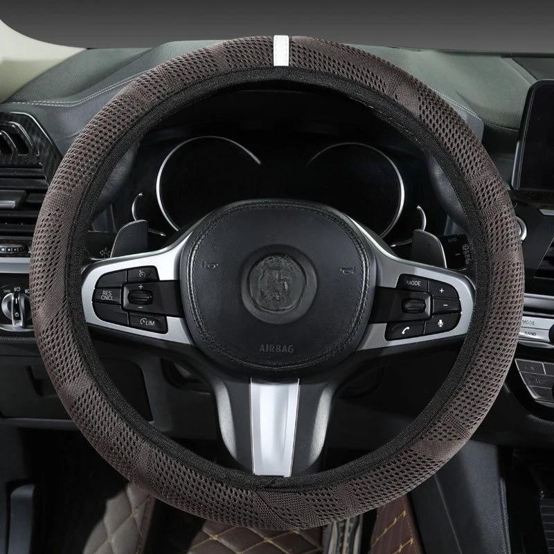 Car steering wheel handlebar cover without inner ring, sweat-absorbing ice silk wear-resistant suede ultra-thin protective cover