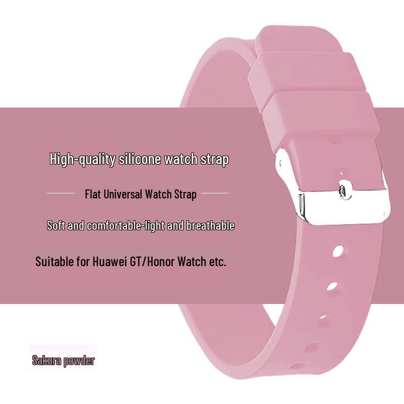 Waterproof Sport Silicone Strap for Huawei GT3/4, Garmin, Samsung Smartwatches (22mm)