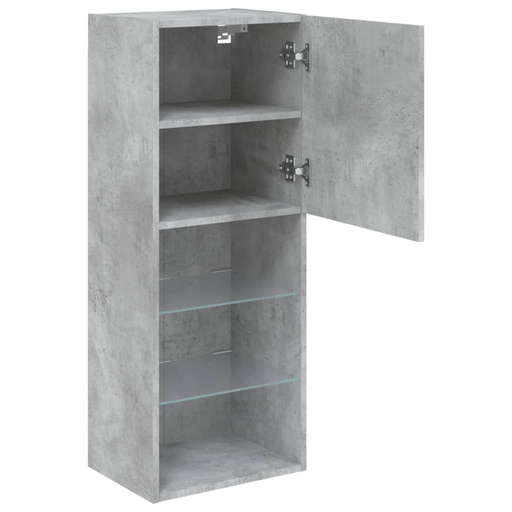 Wand-TV-Sideboard für das Wohnzimmer, 3 offene Fächer und 1 Fach mit Tür, vielseitiger Wandschrank, 40,5x30x102 cm