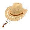 Hollow Breathable Spring And Summer Windproof Sun Hat Simple Travel Beach Travel Cowboy Straw Hat