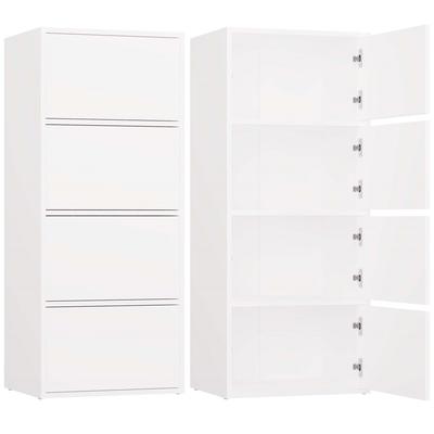ALMA WHITE Chest of Drawers 4 Doors 4 Shelves
