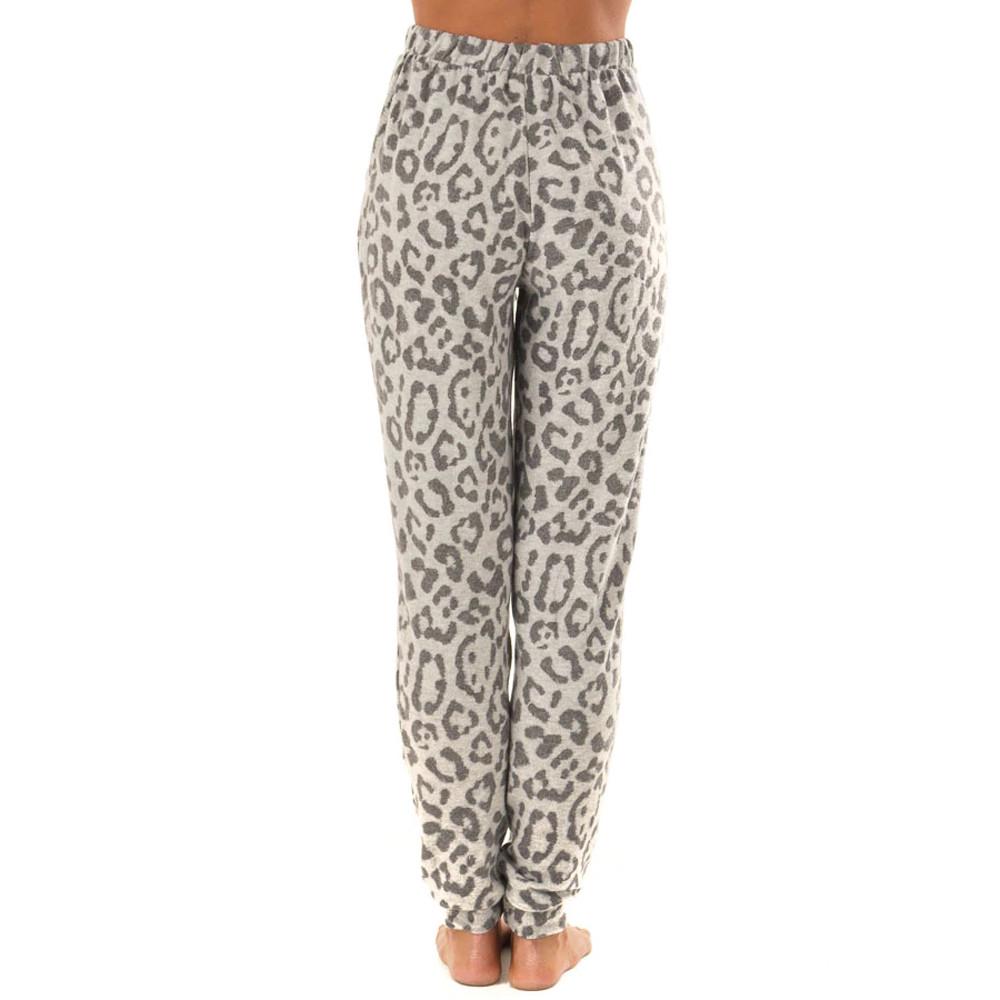 2Pcs Women Tracksuit Leopard Print Pants Sets Leisure Wear Wear Suit