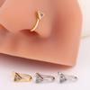 Wind Slightly Inlaid Zircon Nose Ring Geometric Triangle U-Shaped Nose Clip Female Simple Fashion No Piercing Nose Studs