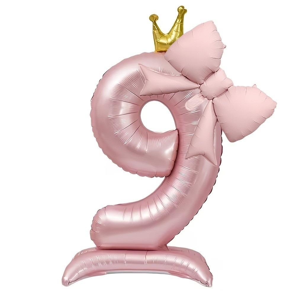 Crown Shape Standing Crown Balloons Pink Color 42 Inch Balloons Wedding Venue Decoration