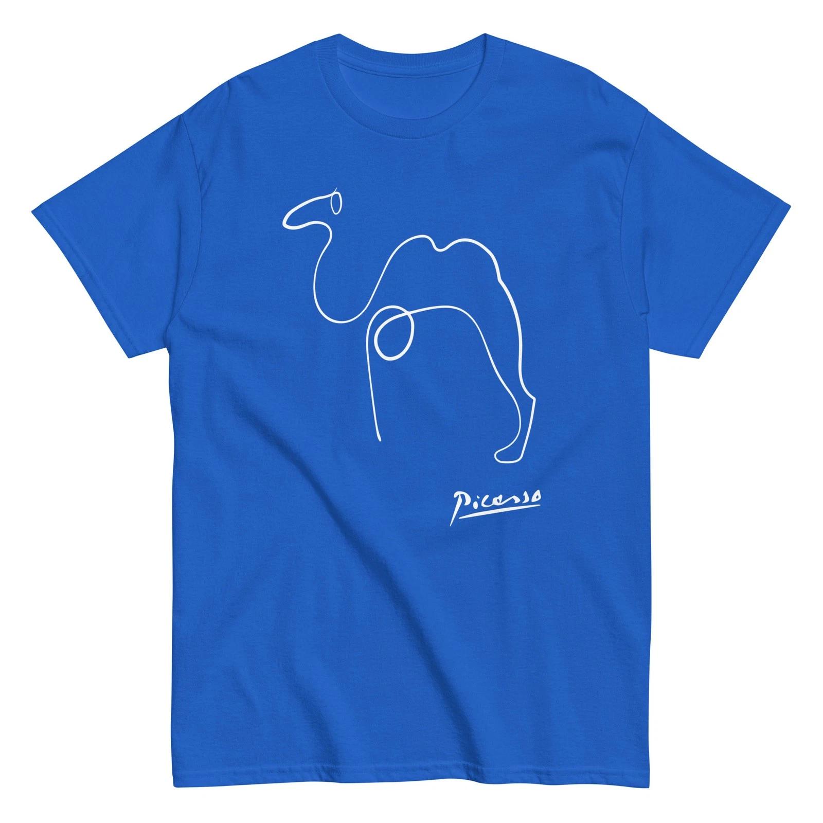 Picasso Camel One Line Drawing Art Meme Cult Movie Cool Unisex tee L
