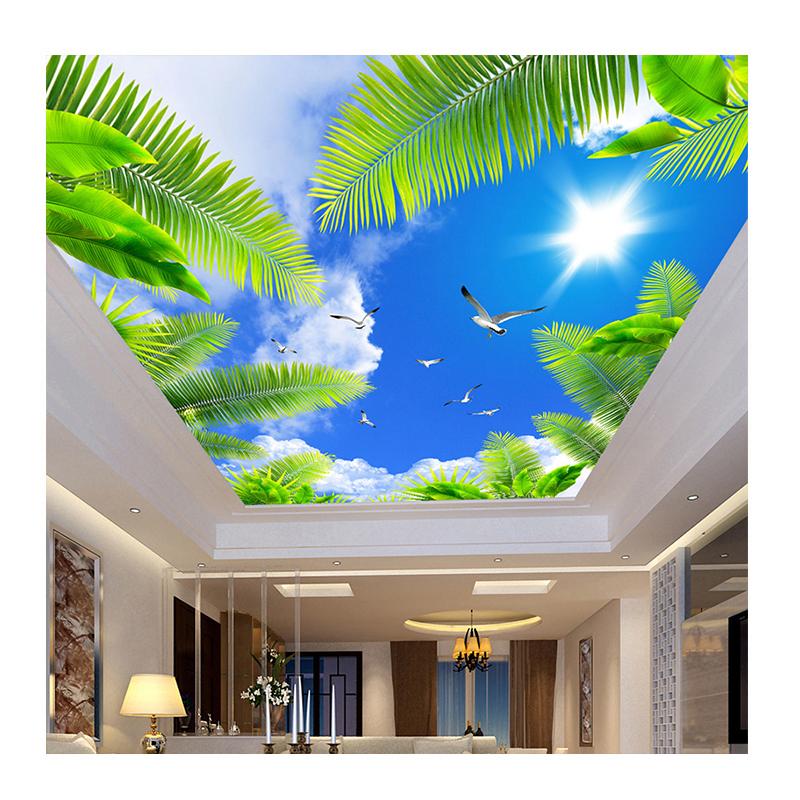 

Sky Clouds Wallpaper Living Room Theme Hotel Ceiling Wall Mural Decor Blue Sky White Clouds Beach Wall Paper 200 cm(W) x 140 cm(H)