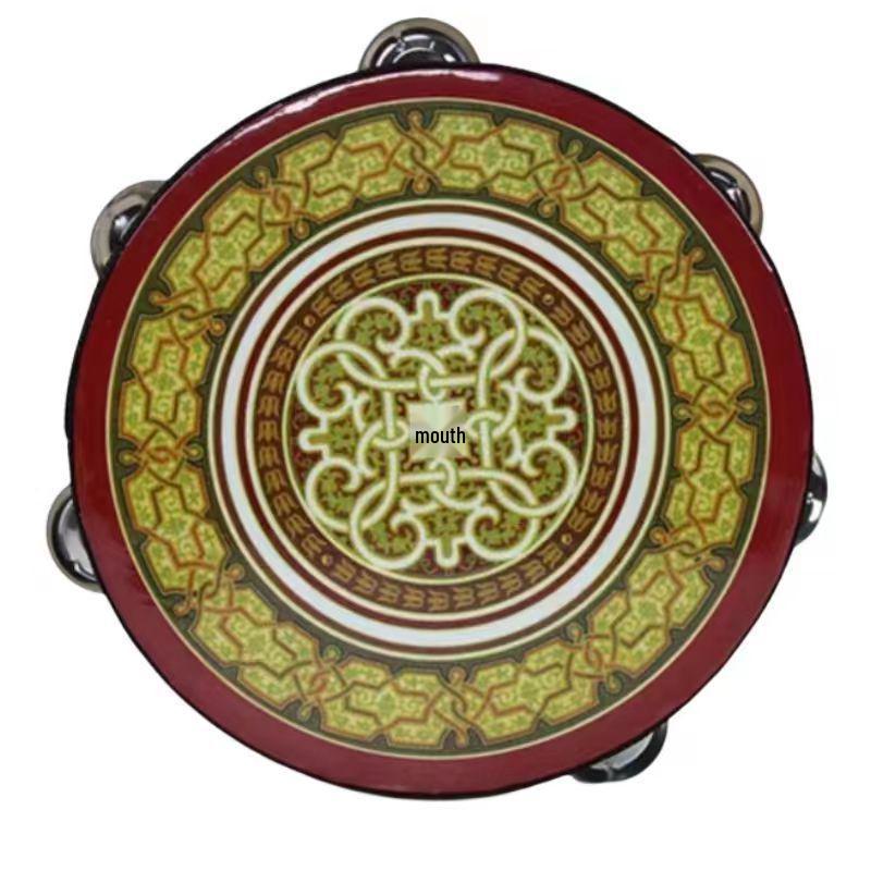 Children's Professional Percussion Instrument: 6, 7, 8 Inch Hand Drum, Jingle Tambourine for Dance & Exam