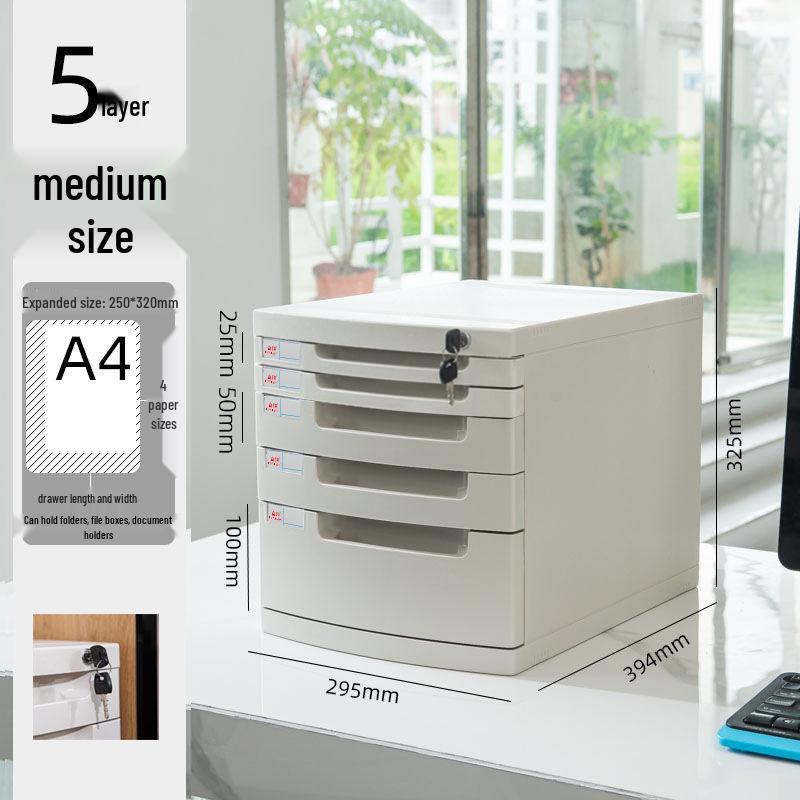 Abschließbarer mehrschichtiger A4-Desktop-Aktenschrank und Aufbewahrungsbox