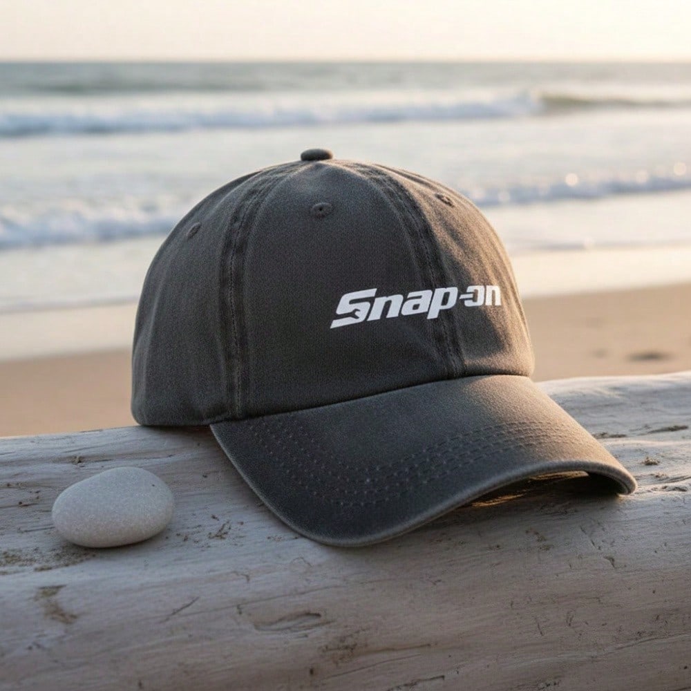 Unisex Snap-On Print Baseball Cap | Adjustable Vintage Washed Grey Soft Fabric Dad Hat For Outdoor Casual Sports