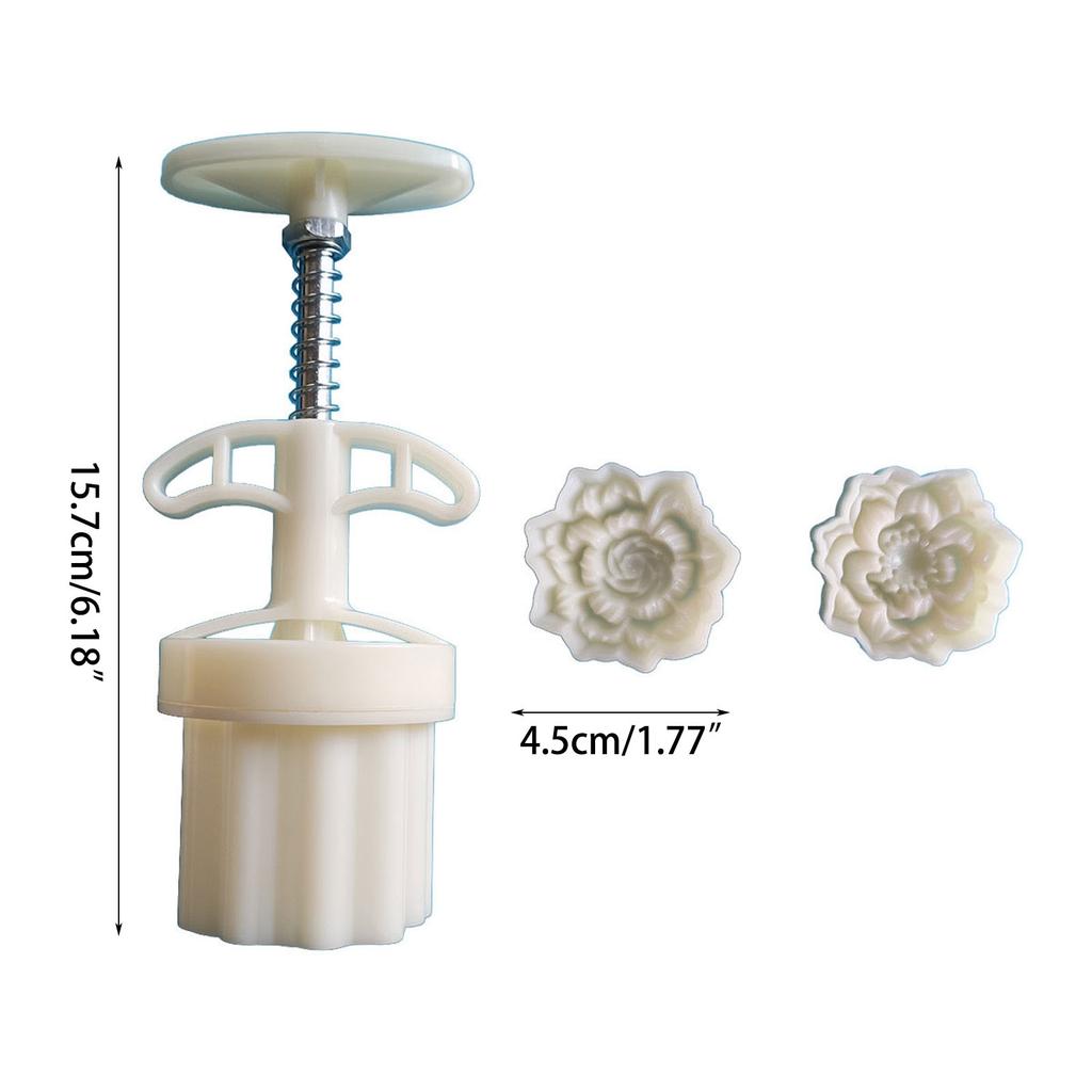 Hand-Pressure Moon Cake Mold Snow Lotus Flower Cookie Stamps Moon Cake Makers Mid-Autumn Festival DIY Pastry Tool