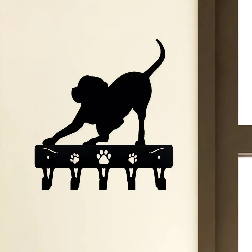 1 buc. Suport pentru chei jucăuș pentru căței și cuier pentru lesă de câine - Suport de haine suspendat, din metal, cu design artistic, din fier