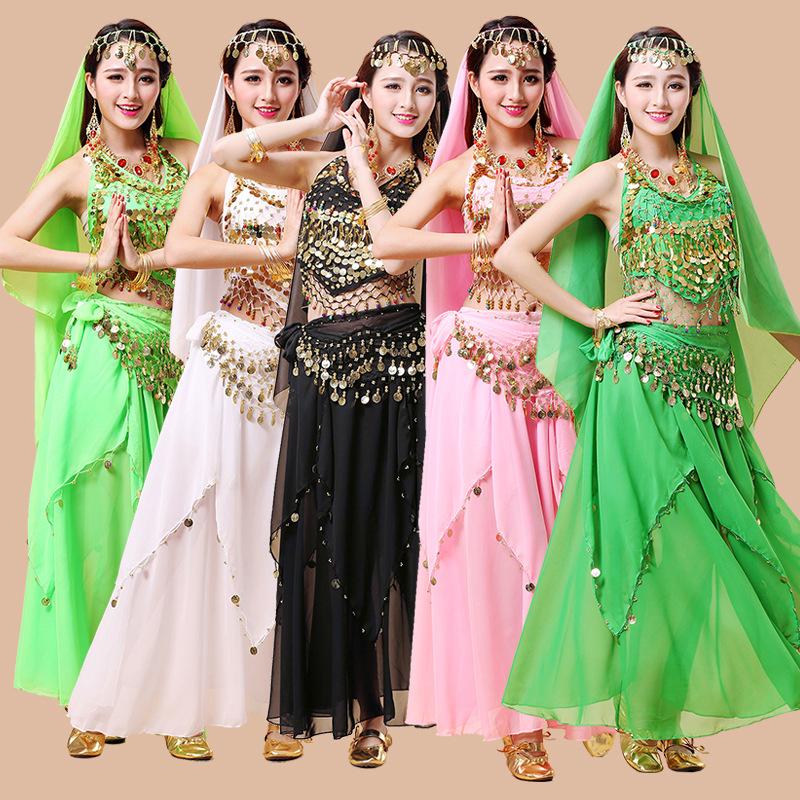 

New Belly Dance Performance Costume Set - Summer Skirt & Belly Band Style Universal (90-140 Jin)