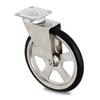 Q&Q EUROPEAN MANUFACTURING - CAMARENA SWIVEL WHEEL RUBBER RING D105 CHROME PLASTIC MAX.30KG. PLATE 50X50. H121.