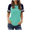 Casual Women's Patchwork Gradient Short Sleeved Casual T-shirt