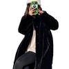 Fashion winter new stand-up collar thickened long imitation mink velvet coat fur coat women