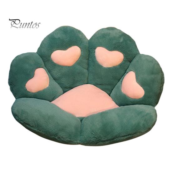 

Подушка для сиденья в виде кошачьей лапки для игровых офисных автомобильных кресел, мягкая пушистая подушка с имитацией плюшевой ткани кролика, противоскользящая подушка для комфорта автомобильного сиденья, подушка для кровати для домашних животных L зелё