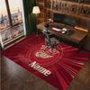 Detroit Red Wings Personalized Crystal Velvet Carpet, Customized Name Text Soft Anti‑Slip Rug for Living Room Bedroom