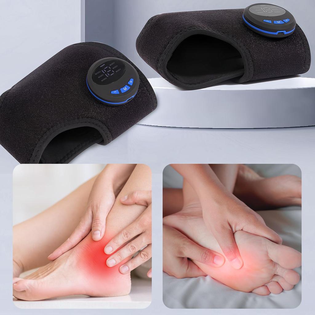 EMS Support for Soles and Ankles No Gel Sheets Easy Strength Training Supporter Unisex, Left/Right (2-Pack) - Rechargeable, Required, 15-Minute,