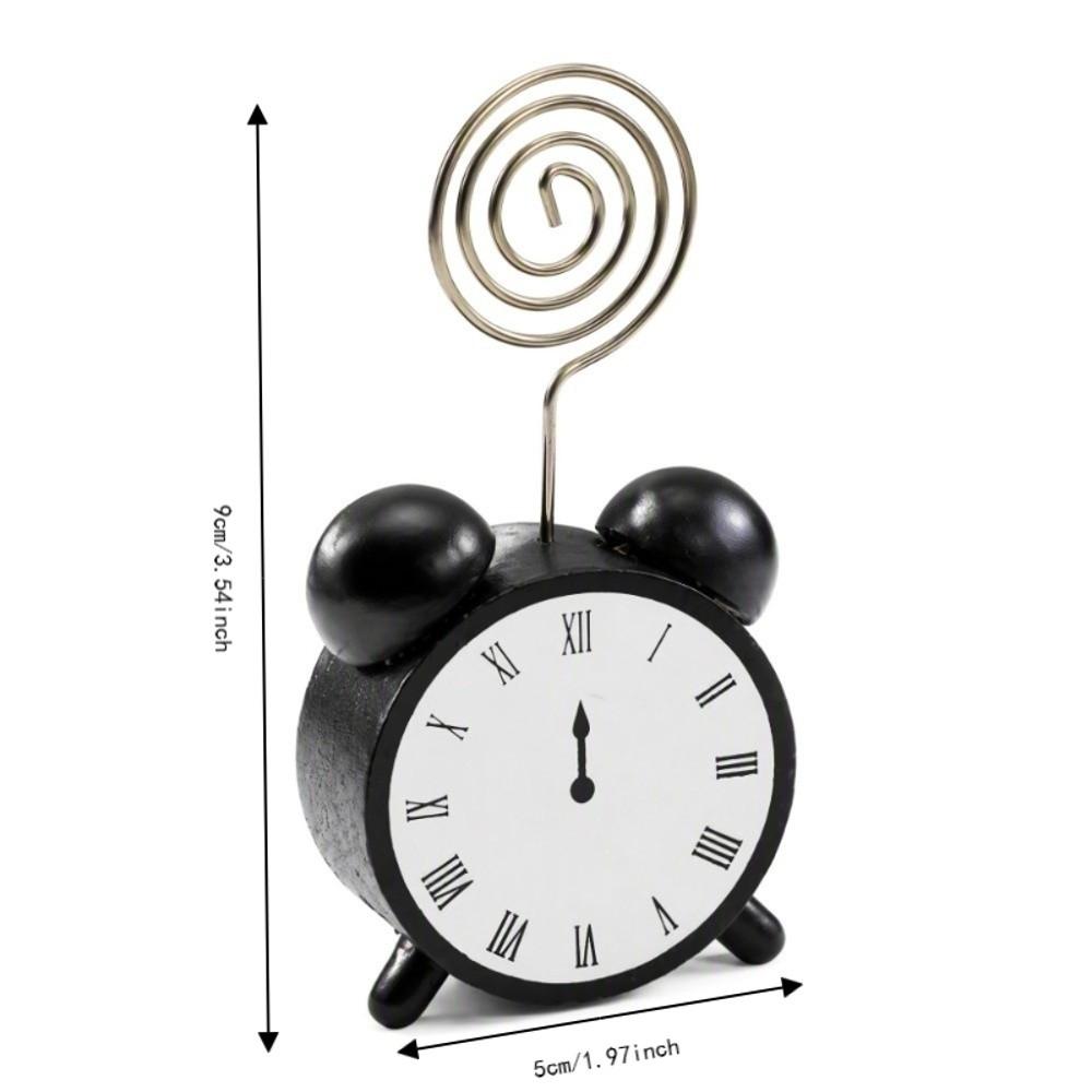 Balck Place Card Holder Wood Business Card Holder Cute Memo Clip Holder  For Home