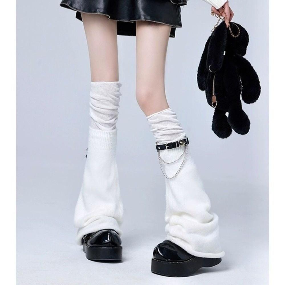 Over Knee Length Knitting Leg Warmers Y2k Flare Long Leggings New Thigh High Socks Girls