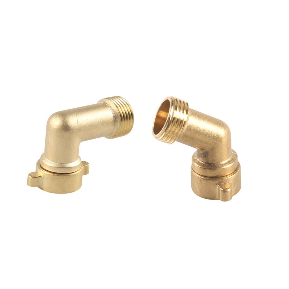 2 Pack Garden Hose Elbow Connector, 90 Degree And 45 Degree Brass Water Hose Adapter, 3/4" Brass Garden Hose Elbow Adapter For Water Hookups