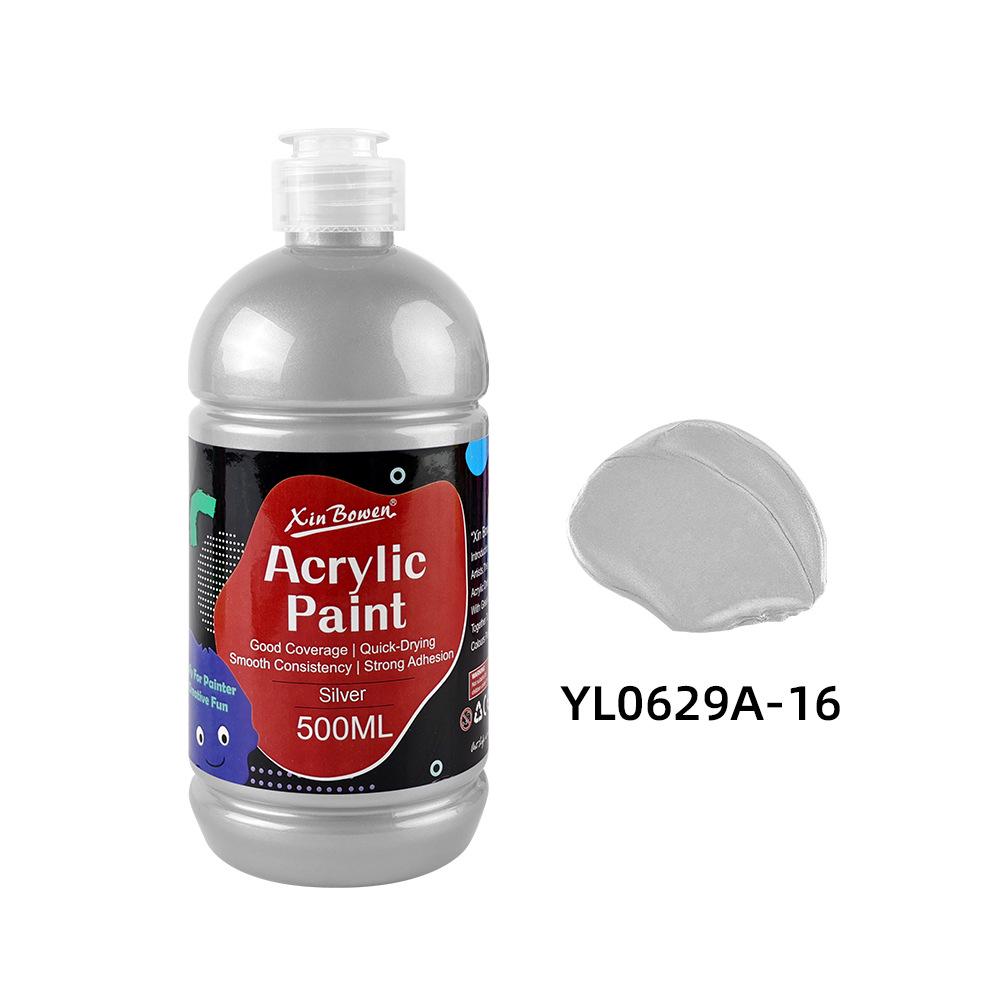Acrylic Paint Set - 12 Colors, 500ml, Waterproof, Ideal for Art Students and DIY Projects