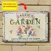 Personalized Hummingbird Flower Tin Sign Wall Decor Home Garden Art Craft
