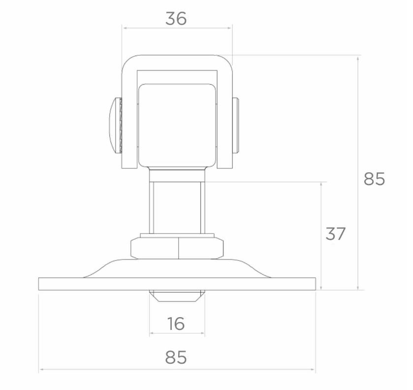 Adjustable Hinge With Plate 16Mm 85*55*3Mm - Mp Zaw Rp15