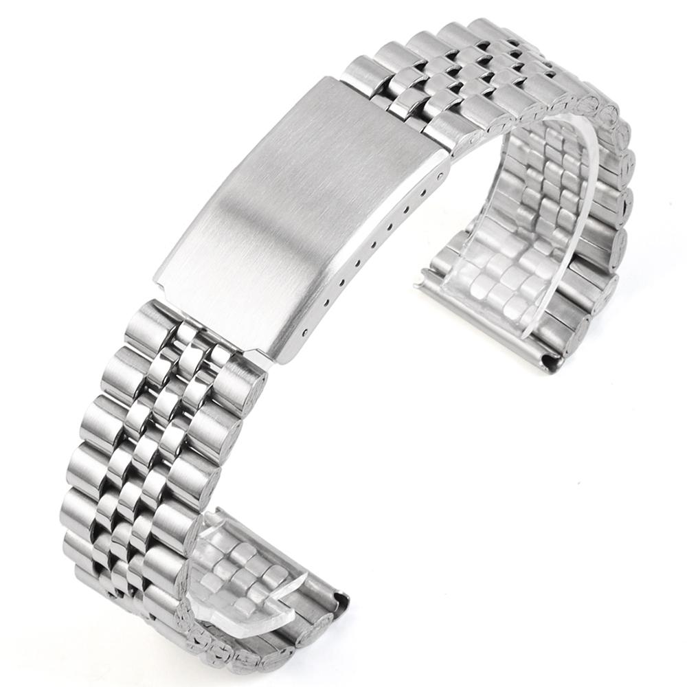 Folding Buckle Bracelet 12mm 14mm 16mm 18mm 20mm 22mm Stainless Steel Watch Straps Wristband Silver Metal Universal Watch Band