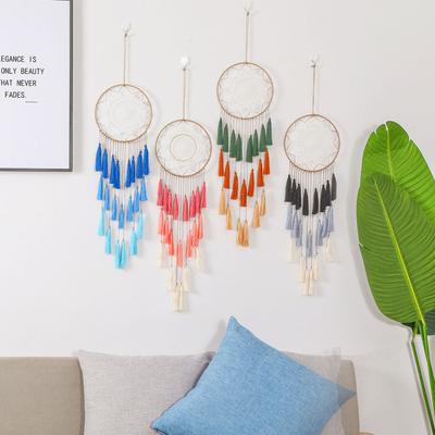 Boho Tassel Dream Catchers Handmade Wall Hanging Cotton Thread Ornament Craft For Home Bedroom Decor