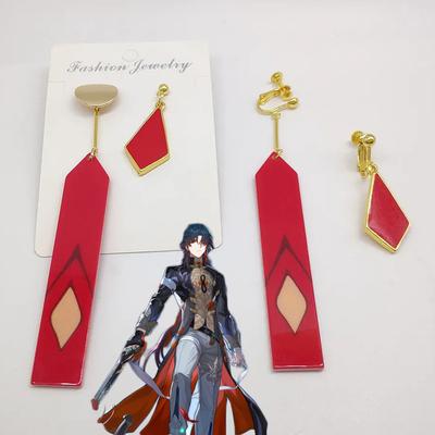 Game Honkai: Star Rail Blade Cosplay Earrings Unisex Acrylic Pendant Ear Clips Jewelry Accessories Ear Studs Gifts