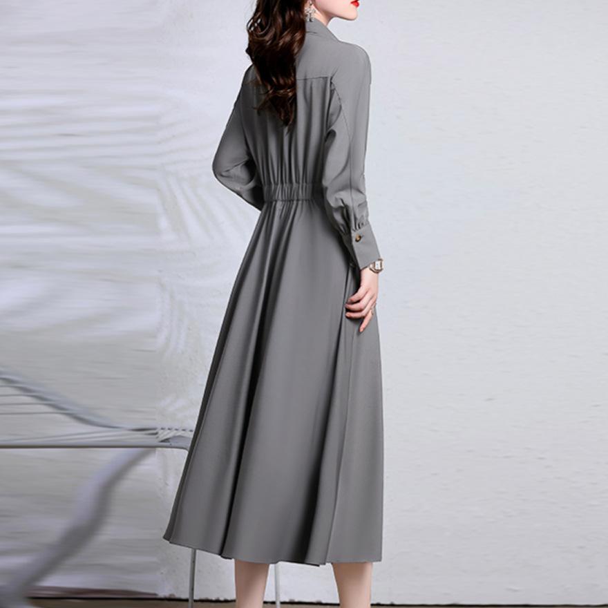 Design shirt dress women's long sleeves spring and autumn new temperament thin commuter dress skirt