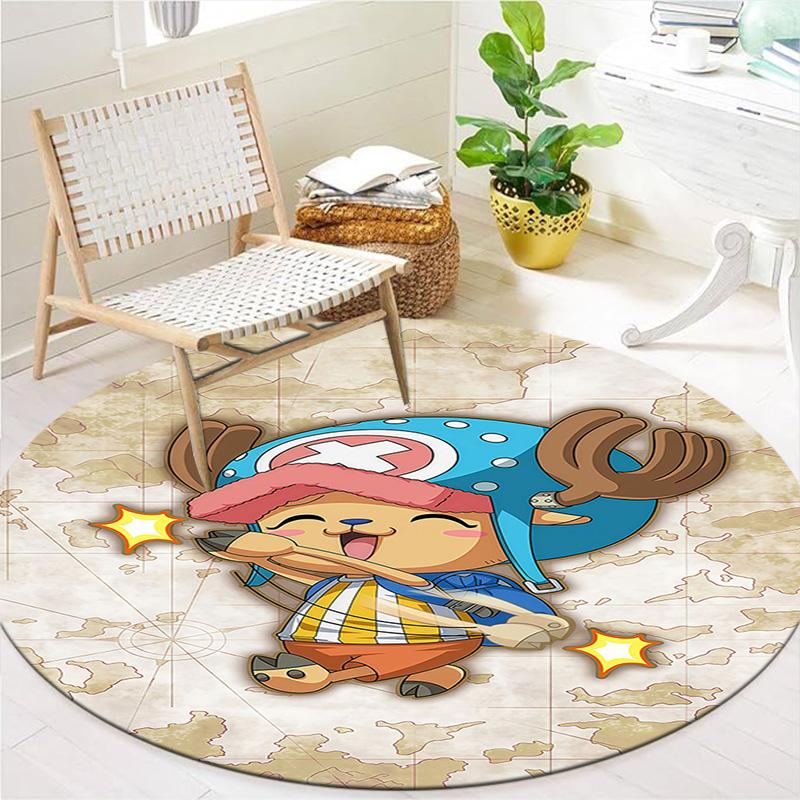 One Piece Tony Tony Chopper Round Area Rug Carpet Rug For Living Room Bedroom Sofa Playroom Decor Nonslip Floor Mat