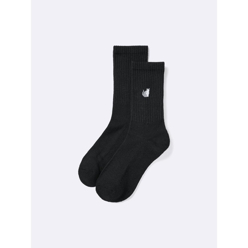Gu Style Heat Pile Crew Socks Embroidery