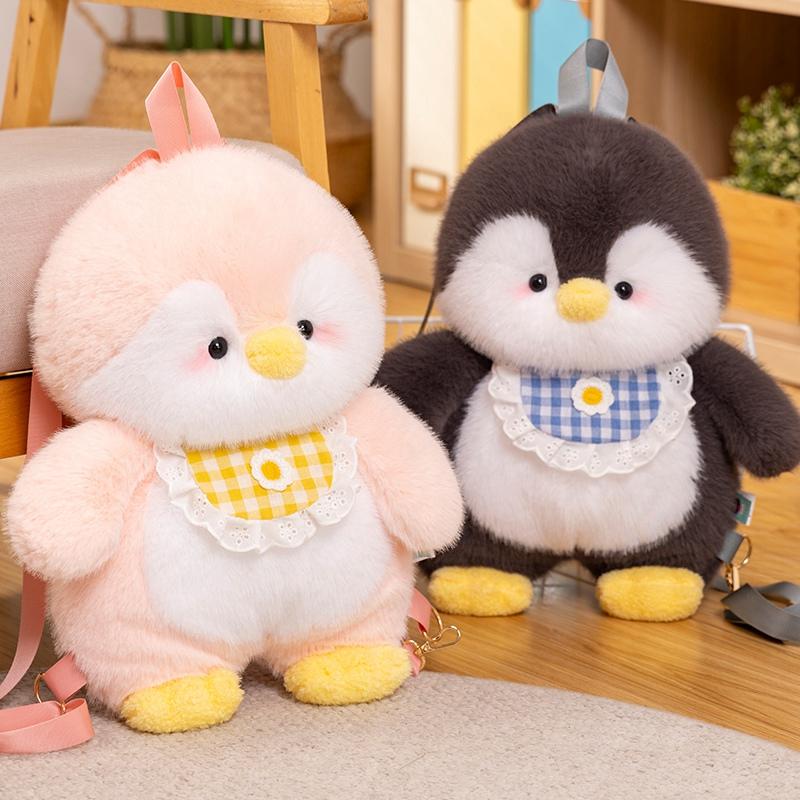 Cute Plush Penguin Backpacks Women Cartoon Fun Shoulder Bag Plush Fashion Kawaii Animal Penguin Backpack