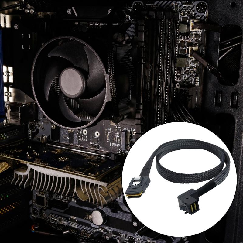 Coaxials SFF 8087 to 90 Degree MiniSAS 8643 Internal Connectors Cable for Universal Use in Servers and Hard Drives