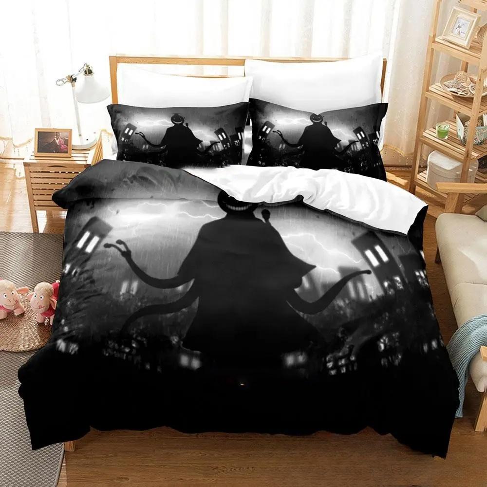 3D Cartoon Assassination Classroom Koro-sensei Bedding Set Boys Girls Twin Queen King Size Duvet Cover Pillowcase Bed Boys Adult